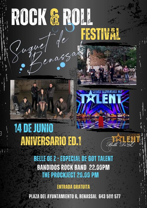 Concerts: Belle de Z- Bandidos- The Prockject-  Aniversari Bar Suquet. 
