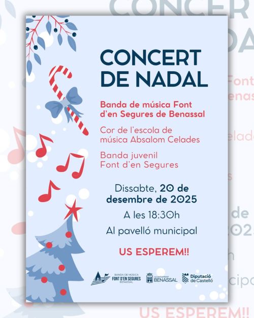 Concert de nadal de la Banda de música, el Cor i la Banda Jove de Benassal