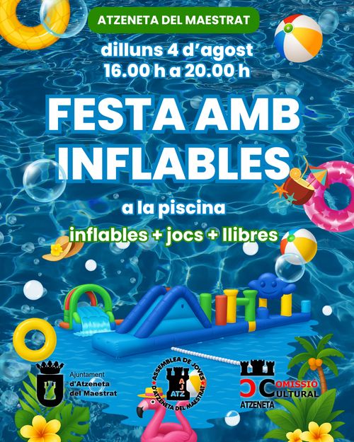 Festa amb inflables a la piscina