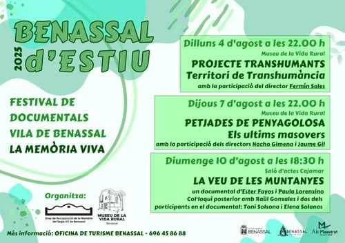 Documental: Petjades del Penyagolosa, els últims masovers. Amb els seus directors Jaume Gil i Nacho Gimeno. FESTIVAL DE DOCUMENTALS VILA DE BENASSAL: MEMÒRIA VIVA